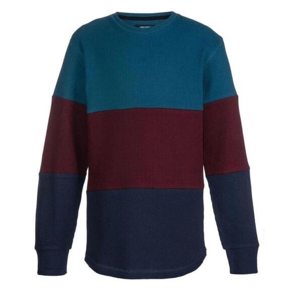 Univibe Big Boys Carrey Color Blocked Thermal T-shirt,Blue,XL - Picture 4 of 6